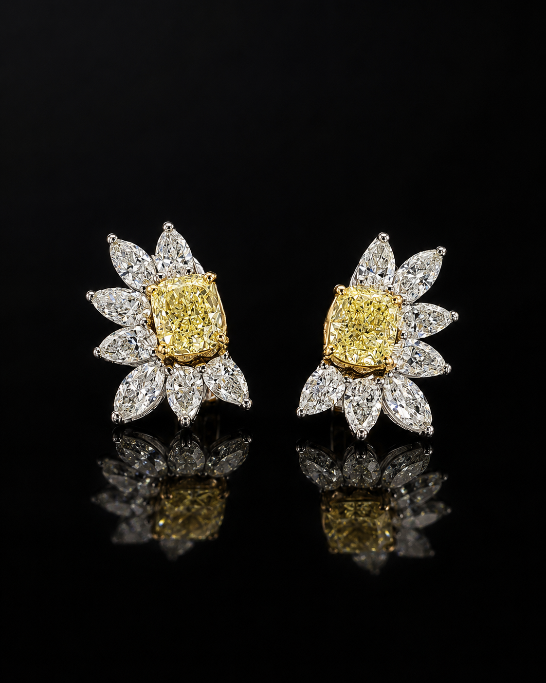 Yellow diamond earrings
